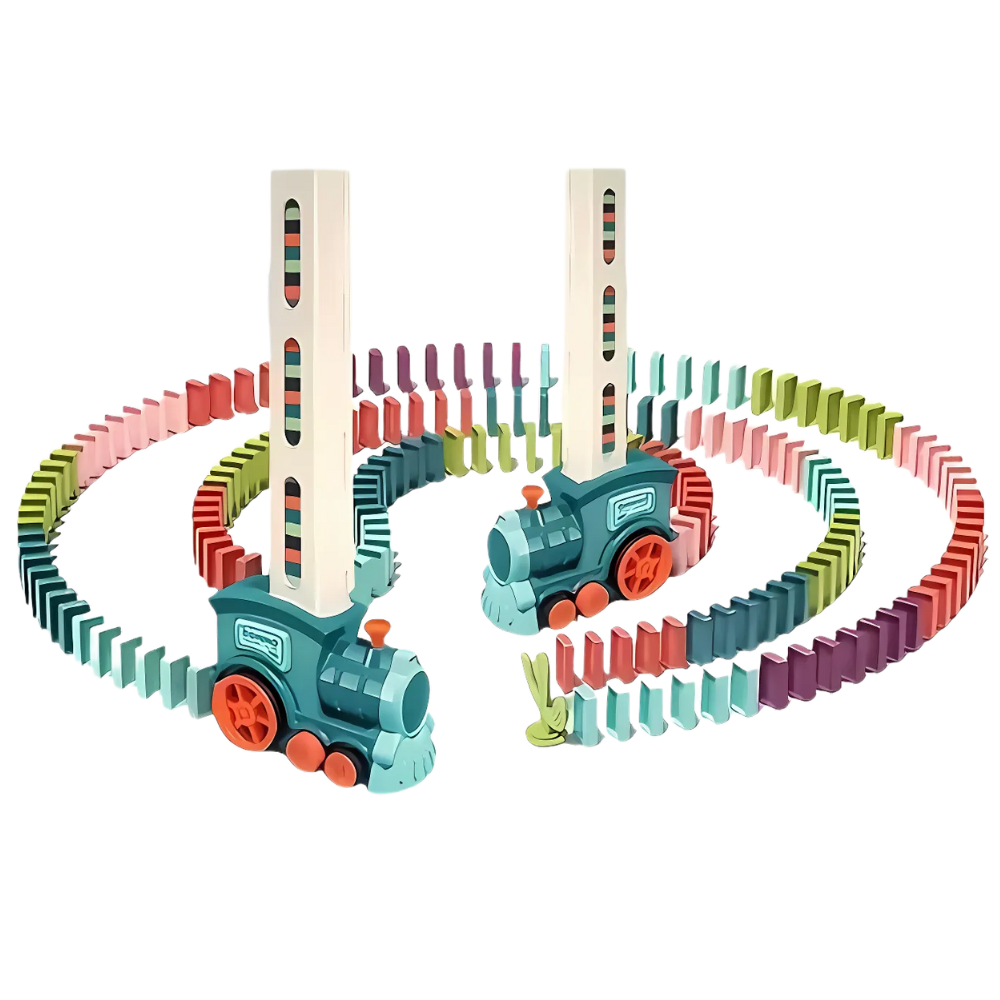 Interactive Automatic Domino Train -Blue - Ozerty